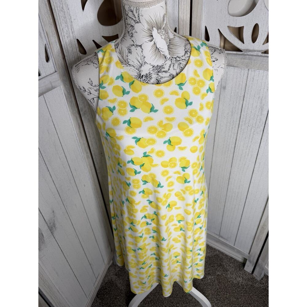 Pappagallo Dress Lemons Spring Summer Flowy Coastal Resort Size Medium